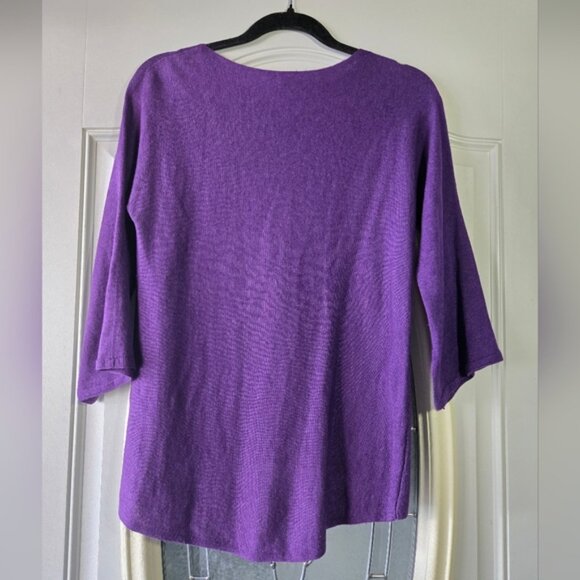 Eileen Fisher Purple Tencel & Merino Wool Sweater – Size XXS - Picture 5 of 5